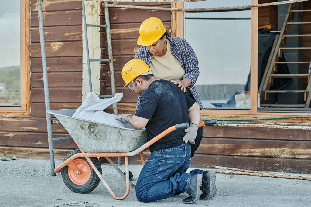 Injured construction worker needing a personal injury attorney.