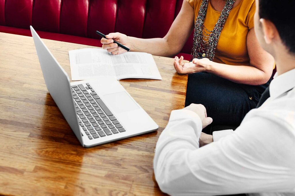 Man in Georgia meeting with a personal injury attorney.